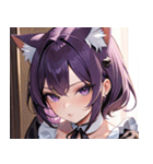 猫耳の紫髪 ＆ 誘惑的な表情0（個別スタンプ：38）