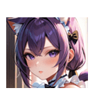 猫耳の紫髪 ＆ 誘惑的な表情0（個別スタンプ：39）
