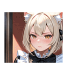 猫耳のプラチナブロンド ＆ 不貞腐れた顔0（個別スタンプ：1）