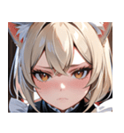 猫耳のプラチナブロンド ＆ 不貞腐れた顔0（個別スタンプ：2）
