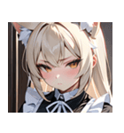 猫耳のプラチナブロンド ＆ 不貞腐れた顔0（個別スタンプ：3）