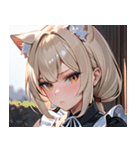 猫耳のプラチナブロンド ＆ 不貞腐れた顔0（個別スタンプ：4）