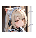 猫耳のプラチナブロンド ＆ 不貞腐れた顔0（個別スタンプ：5）