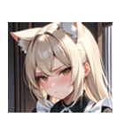 猫耳のプラチナブロンド ＆ 不貞腐れた顔0（個別スタンプ：6）