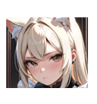 猫耳のプラチナブロンド ＆ 不貞腐れた顔0（個別スタンプ：7）