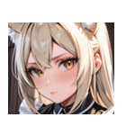 猫耳のプラチナブロンド ＆ 不貞腐れた顔0（個別スタンプ：8）