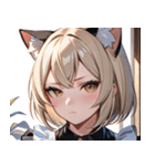 猫耳のプラチナブロンド ＆ 不貞腐れた顔0（個別スタンプ：9）