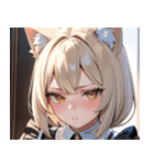 猫耳のプラチナブロンド ＆ 不貞腐れた顔0（個別スタンプ：10）