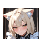 猫耳のプラチナブロンド ＆ 不貞腐れた顔0（個別スタンプ：11）