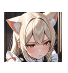 猫耳のプラチナブロンド ＆ 不貞腐れた顔0（個別スタンプ：12）