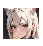 猫耳のプラチナブロンド ＆ 不貞腐れた顔0（個別スタンプ：13）