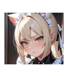 猫耳のプラチナブロンド ＆ 不貞腐れた顔0（個別スタンプ：14）