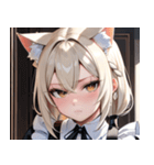 猫耳のプラチナブロンド ＆ 不貞腐れた顔0（個別スタンプ：16）