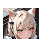 猫耳のプラチナブロンド ＆ 不貞腐れた顔0（個別スタンプ：19）