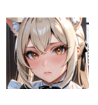 猫耳のプラチナブロンド ＆ 不貞腐れた顔0（個別スタンプ：20）