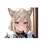 猫耳のプラチナブロンド ＆ 不貞腐れた顔0（個別スタンプ：21）
