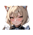 猫耳のプラチナブロンド ＆ 不貞腐れた顔0（個別スタンプ：22）