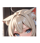 猫耳のプラチナブロンド ＆ 不貞腐れた顔0（個別スタンプ：23）