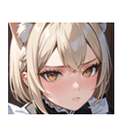 猫耳のプラチナブロンド ＆ 不貞腐れた顔0（個別スタンプ：24）