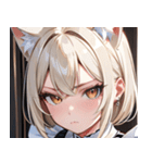 猫耳のプラチナブロンド ＆ 不貞腐れた顔0（個別スタンプ：25）