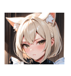 猫耳のプラチナブロンド ＆ 不貞腐れた顔0（個別スタンプ：26）