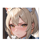 猫耳のプラチナブロンド ＆ 不貞腐れた顔0（個別スタンプ：28）
