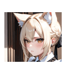 猫耳のプラチナブロンド ＆ 不貞腐れた顔0（個別スタンプ：29）