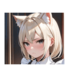 猫耳のプラチナブロンド ＆ 不貞腐れた顔0（個別スタンプ：30）