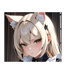 猫耳のプラチナブロンド ＆ 不貞腐れた顔0（個別スタンプ：31）