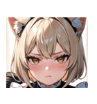 猫耳のプラチナブロンド ＆ 不貞腐れた顔0（個別スタンプ：32）