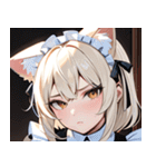 猫耳のプラチナブロンド ＆ 不貞腐れた顔0（個別スタンプ：33）