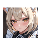 猫耳のプラチナブロンド ＆ 不貞腐れた顔0（個別スタンプ：34）