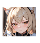 猫耳のプラチナブロンド ＆ 不貞腐れた顔0（個別スタンプ：35）