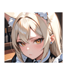 猫耳のプラチナブロンド ＆ 不貞腐れた顔0（個別スタンプ：36）