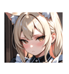 猫耳のプラチナブロンド ＆ 不貞腐れた顔0（個別スタンプ：37）