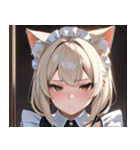 猫耳のプラチナブロンド ＆ 不貞腐れた顔0（個別スタンプ：38）