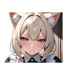 猫耳のプラチナブロンド ＆ 不貞腐れた顔0（個別スタンプ：39）
