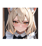 猫耳のプラチナブロンド ＆ 不貞腐れた顔0（個別スタンプ：40）