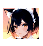 猫耳のグラデーションヘア ＆ 満足げな表情0（個別スタンプ：20）