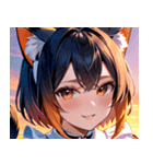 猫耳のグラデーションヘア ＆ 満足げな表情0（個別スタンプ：27）