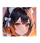 猫耳のグラデーションヘア ＆ 満足げな表情0（個別スタンプ：29）