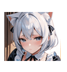 猫耳の白髪 ＆ 寂しそうな表情0（個別スタンプ：5）