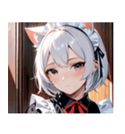 猫耳の白髪 ＆ 寂しそうな表情0（個別スタンプ：6）