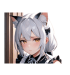 猫耳の白髪 ＆ 寂しそうな表情0（個別スタンプ：7）