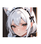 猫耳の白髪 ＆ 寂しそうな表情0（個別スタンプ：9）