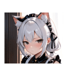 猫耳の白髪 ＆ 寂しそうな表情0（個別スタンプ：11）