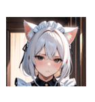 猫耳の白髪 ＆ 寂しそうな表情0（個別スタンプ：16）