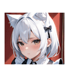 猫耳の白髪 ＆ 寂しそうな表情0（個別スタンプ：17）