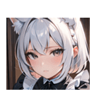 猫耳の白髪 ＆ 寂しそうな表情0（個別スタンプ：18）