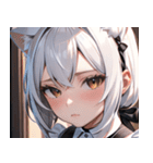 猫耳の白髪 ＆ 寂しそうな表情0（個別スタンプ：20）